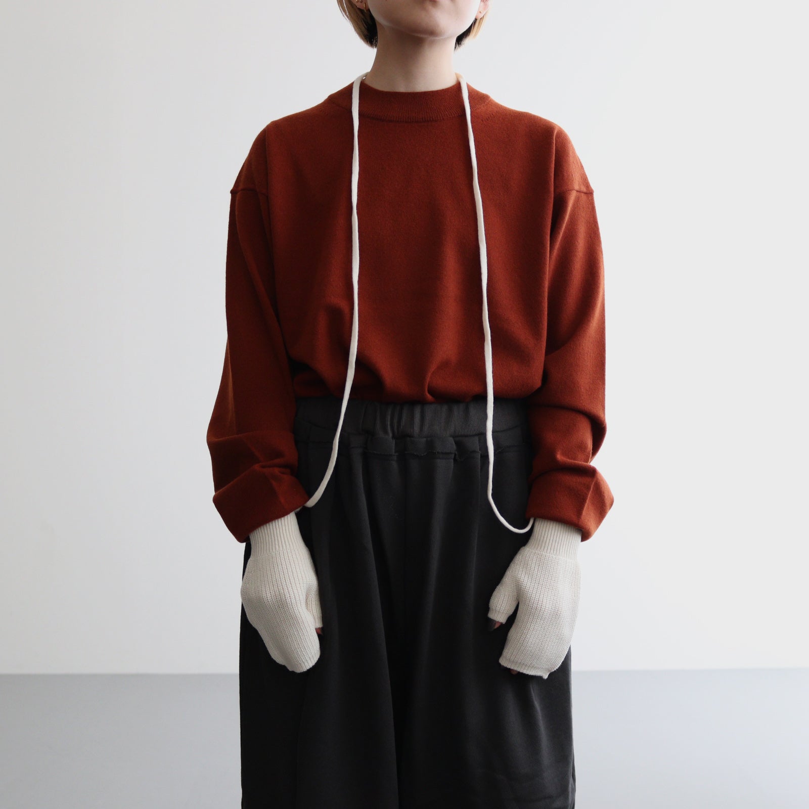 SOLID WOOL UNITE GLOVES #IVORY [BN-24FI-009]