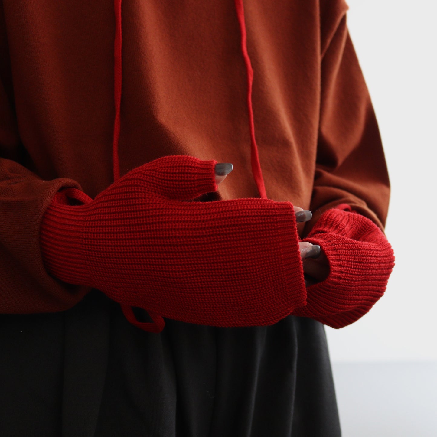 SOLID WOOL UNITE GLOVES #RED [BN-24FI-009]