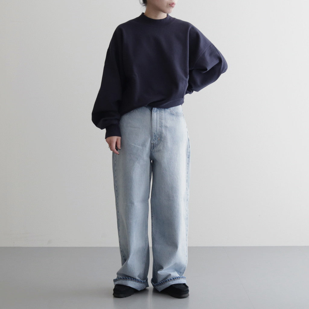 13.5oz DENIM HIGH WAIST WIDE FADE #ICE INDIGO [16841 40518]