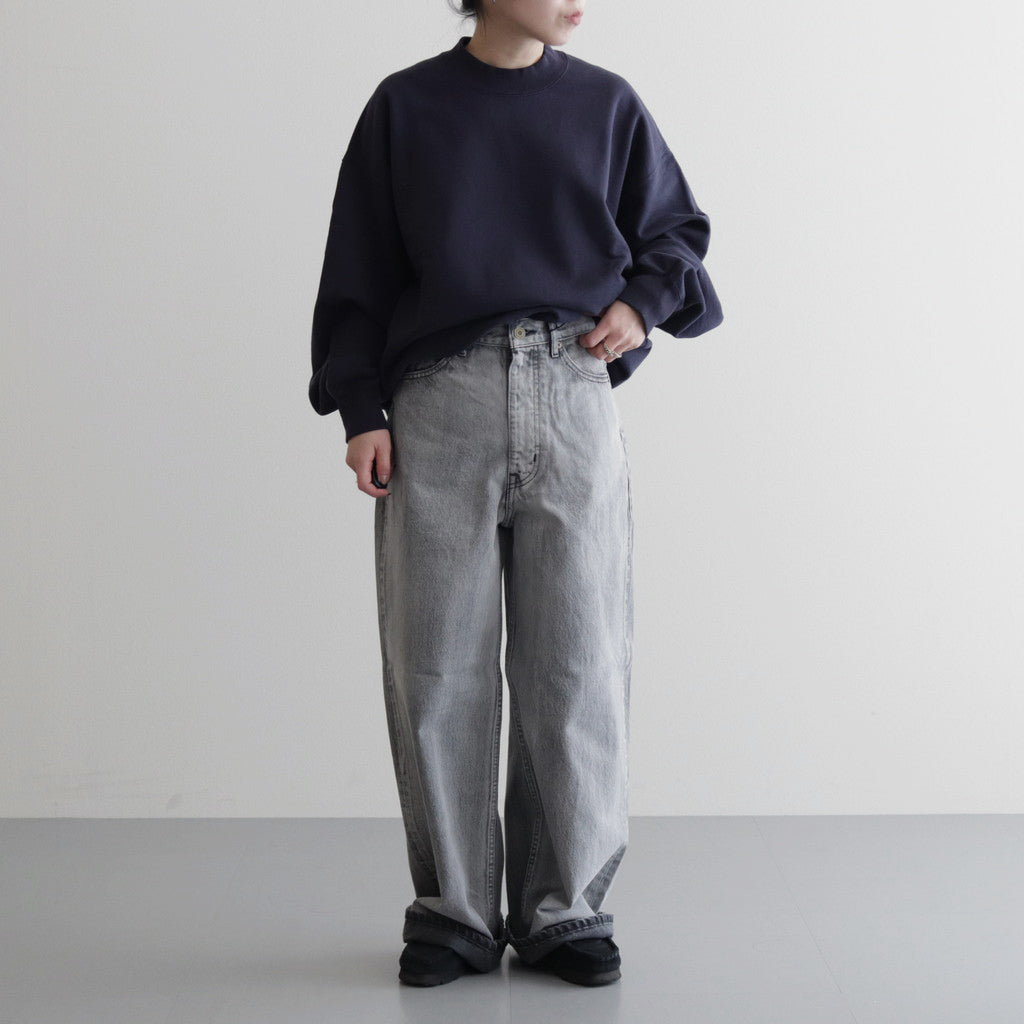 13.5oz DENIM HIGH WAIST WIDE FADE #ICE BLACK [16841 40518]