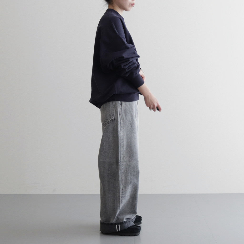 13.5oz DENIM HIGH WAIST WIDE FADE #ICE BLACK [16841 40518]