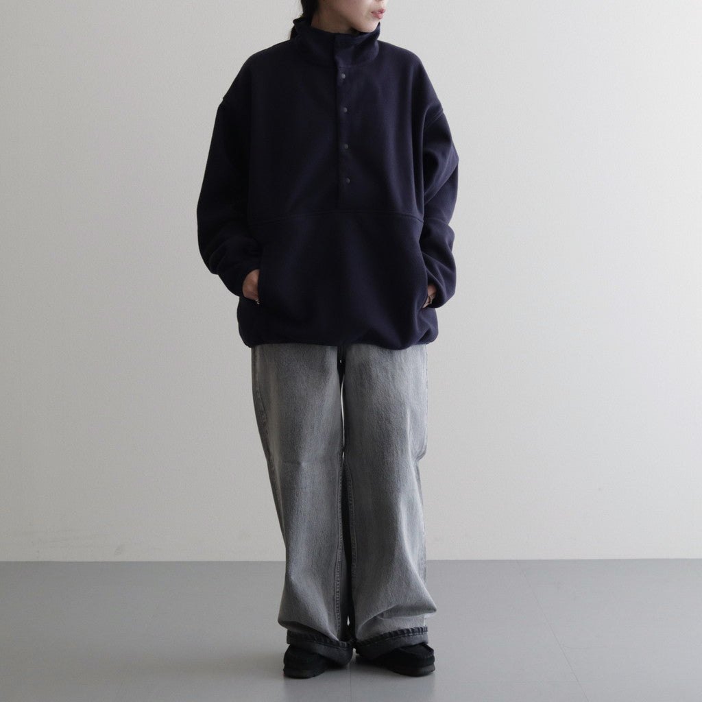 13.5oz DENIM HIGH WAIST WIDE FADE #ICE BLACK [16841 40518]