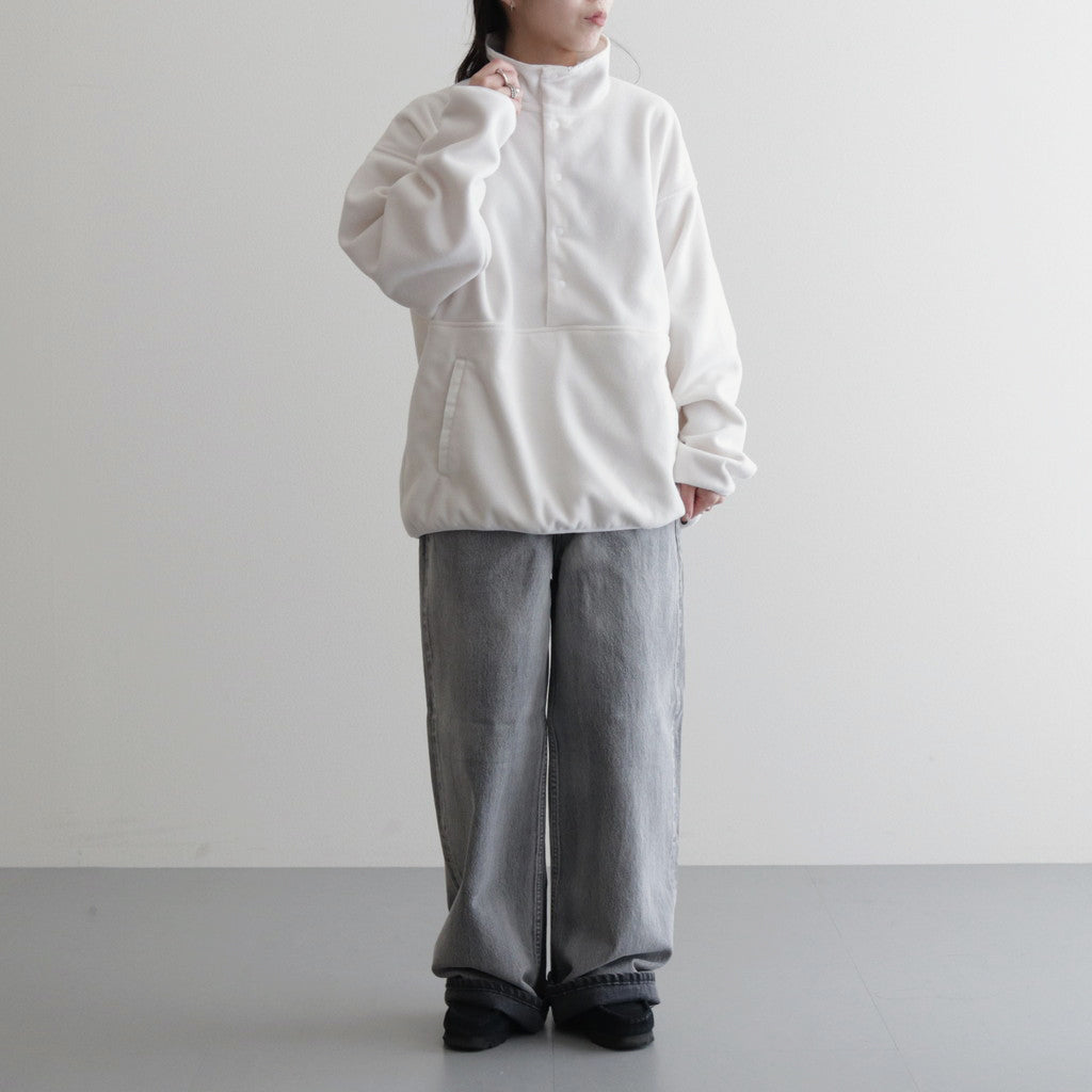 13.5oz DENIM HIGH WAIST WIDE FADE #ICE BLACK [16841 40518]