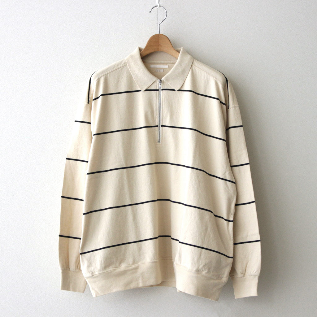 C/NAPP Border Collared Harf-zip #Ivory-BODY×Black-Line [BHS24S025]