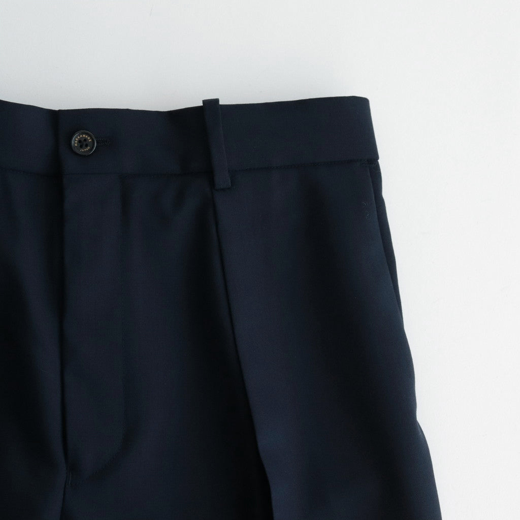 ORGANIC WOOL TROPICAL PEGTOP TROUSERS #NAVY [A24A-08PT02C]