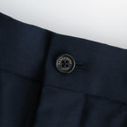 ORGANIC WOOL TROPICAL PEGTOP TROUSERS #NAVY [A24A-08PT02C]