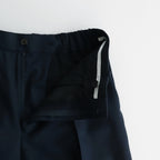 ORGANIC WOOL TROPICAL PEGTOP TROUSERS #NAVY [A24A-08PT02C]