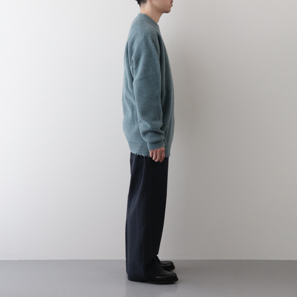 Wool wide crewneck #Mist Bule [2023-N04]