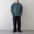 Wool wide crewneck #Mist Bule [2023-N04]