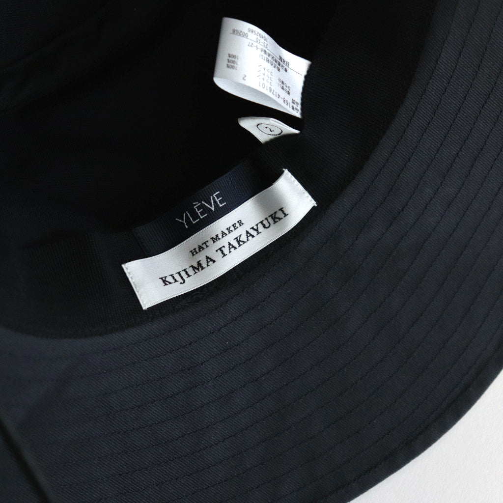 KIJIMA TAKAYUKI  COATED ORGANIC COTTON CHINO HAT #MIDNIGHT [16841 76101]