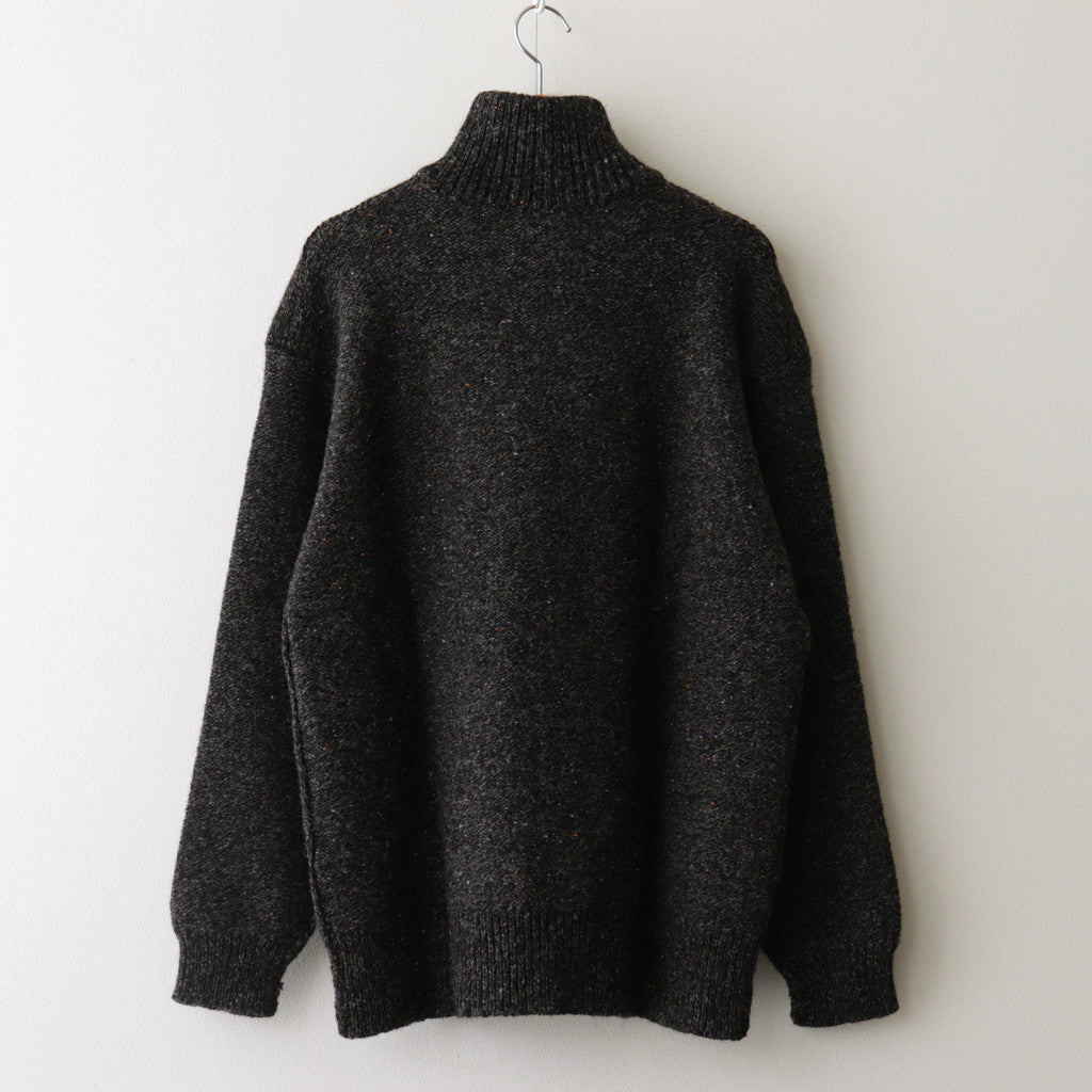 British Wool Half Zip Knit Made by macalastair #Dark Graphite x Gritstone [6033-1301]