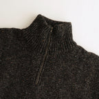 British Wool Half Zip Knit Made by macalastair #Dark Graphite x Gritstone [6033-1301]