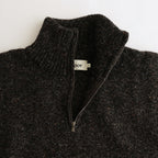 British Wool Half Zip Knit Made by macalastair #Dark Graphite x Gritstone [6033-1301]
