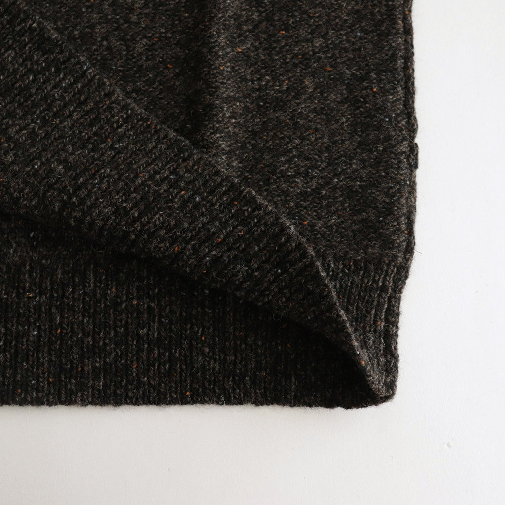 British Wool Half Zip Knit Made by macalastair #Dark Graphite x Gritstone [6033-1301]