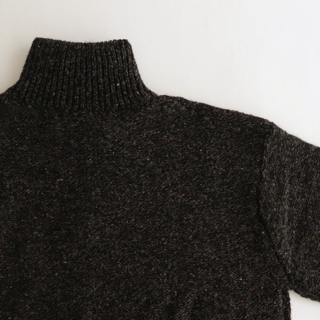 British Wool Half Zip Knit Made by macalastair #Dark Graphite x Gritstone [6033-1301]