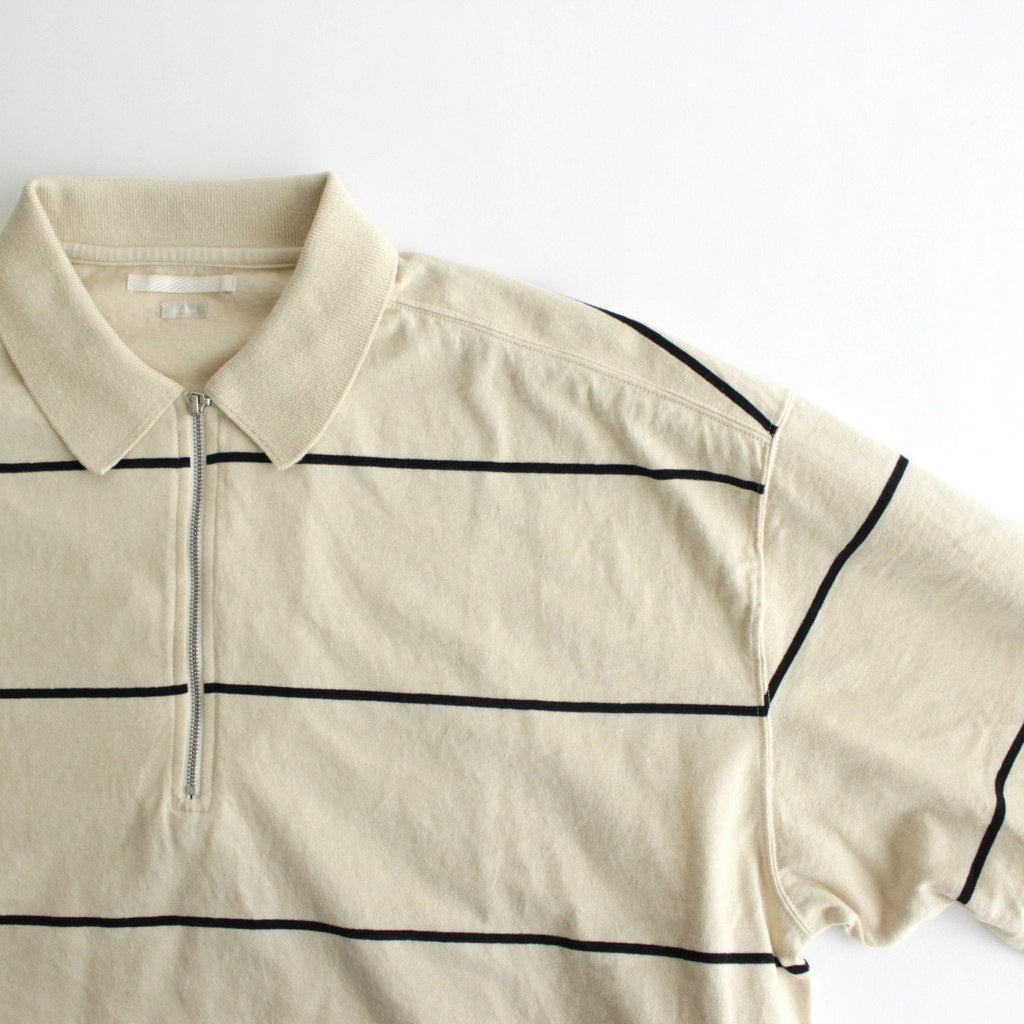 C/NAPP Border Collared Harf-zip #Ivory-BODY×Black-Line [BHS24S025]