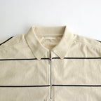 C/NAPP Border Collared Harf-zip #Ivory-BODY×Black-Line [BHS24S025]