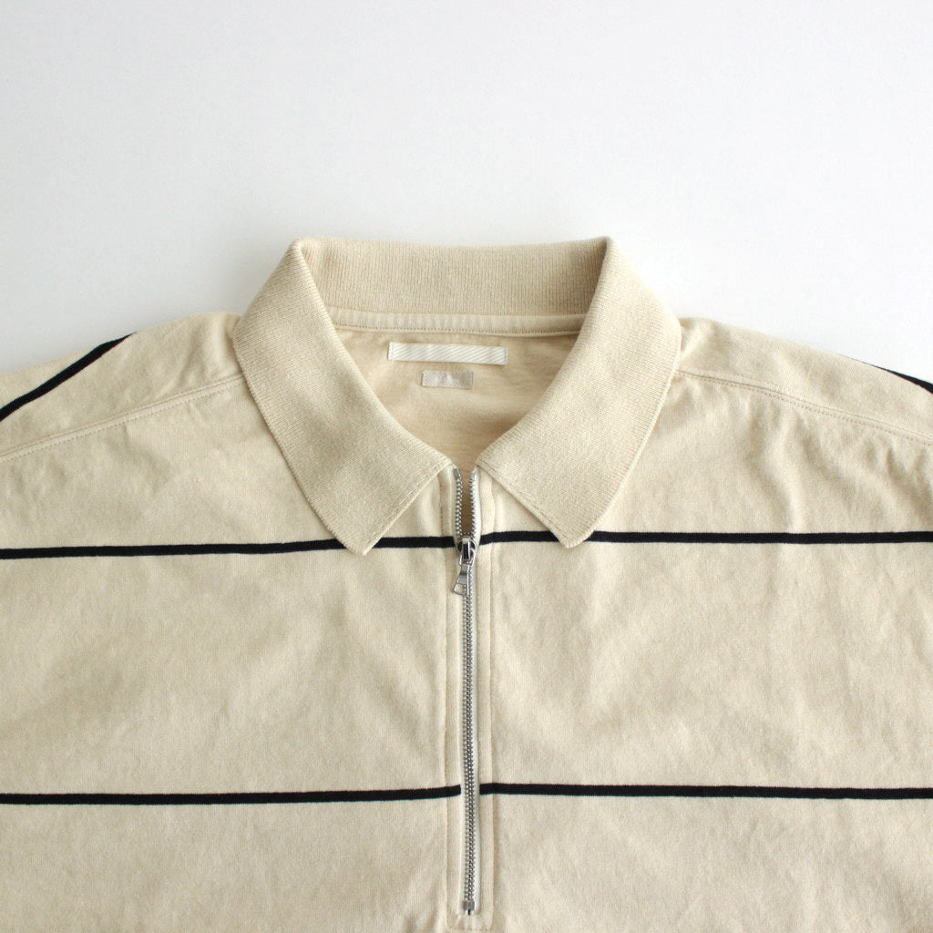 C/NAPP Border Collared Harf-zip #Ivory-BODY×Black-Line [BHS24S025]