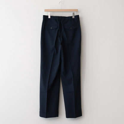 ORGANIC WOOL TROPICAL DOUBLE PLEATED CLASSIC WIDE TROUSERS #NAVY [A24A-08PT01C]