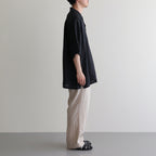 OPEN COLLAR WIDE SHIRT S/S #BLACK [A24B-05SH01B]