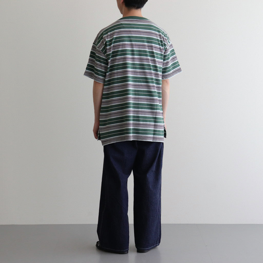 BORDER SS TOP #GREEN×NAVY [PMAR-CS02]