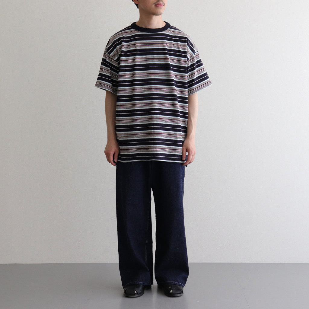 BORDER SS TOP #NAVY×BROWN [PMAR-CS02]