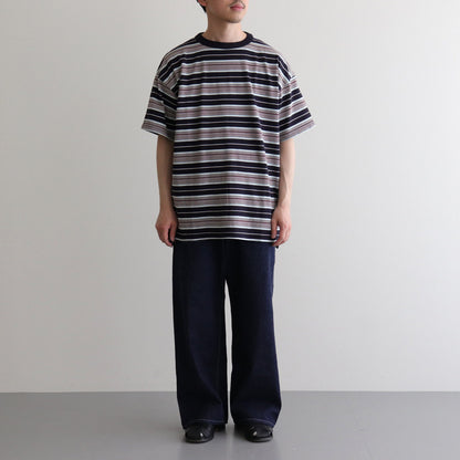 BORDER SS TOP #NAVY×BROWN [PMAR-CS02]