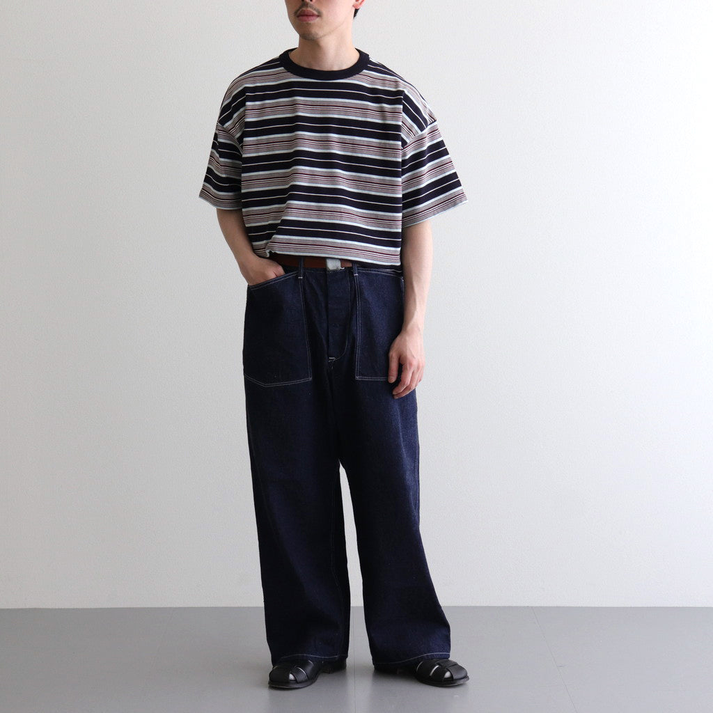 BORDER SS TOP #NAVY×BROWN [PMAR-CS02]