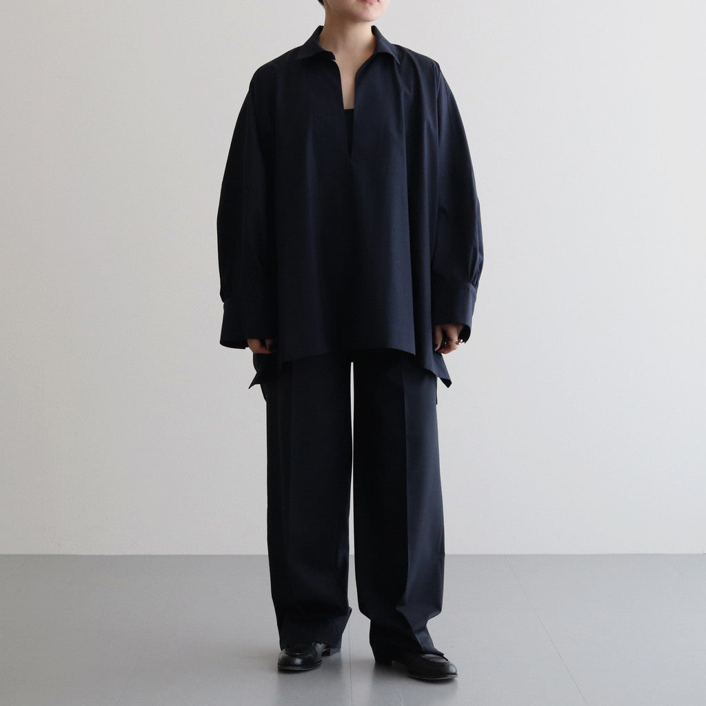 BOURRIENNE avec YLEVE COTTON TYPEWRITER PONCHO SH / MA #NAVY [16841 50112]
