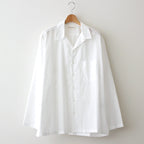 ORGANIC PERU PIMA COTTON LOAN OPEN COLLAR SHIRT #WHITE [A24A-18SH03C]