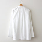 ORGANIC PERU PIMA COTTON LOAN OPEN COLLAR SHIRT #WHITE [A24A-18SH03C]
