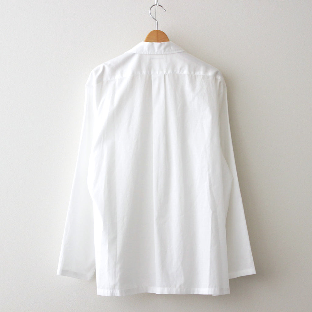 ORGANIC PERU PIMA COTTON LOAN OPEN COLLAR SHIRT #WHITE [A24A-18SH03C]