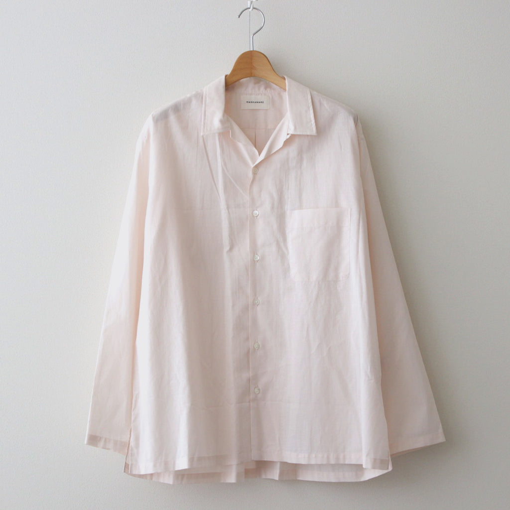 ORGANIC PERU PIMA COTTON LOAN OPEN COLLAR SHIRT #PINK [A24A-18SH03C]
