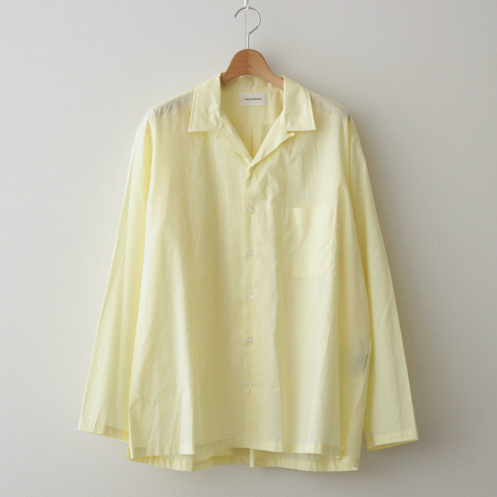 ORGANIC PERU PIMA COTTON LOAN OPEN COLLAR SHIRT #YELLOW [A24A-18SH03C]