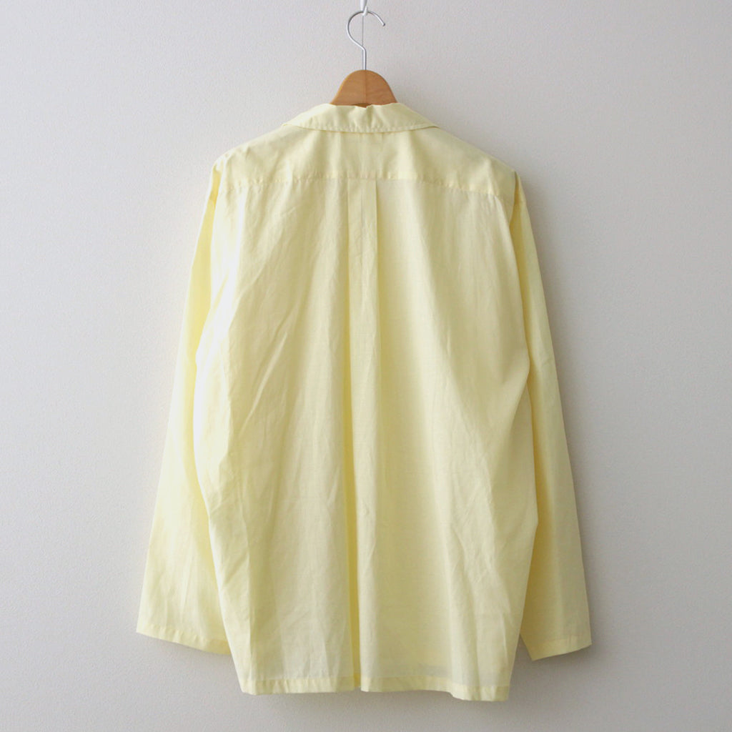 ORGANIC PERU PIMA COTTON LOAN OPEN COLLAR SHIRT #YELLOW [A24A-18SH03C]