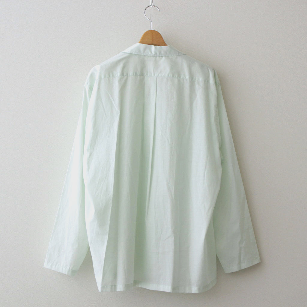 ORGANIC PERU PIMA COTTON LOAN OPEN COLLAR SHIRT #GREEN [A24A-18SH03C]