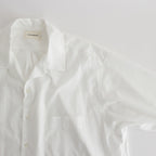 ORGANIC PERU PIMA COTTON LOAN OPEN COLLAR SHIRT #WHITE [A24A-18SH03C]