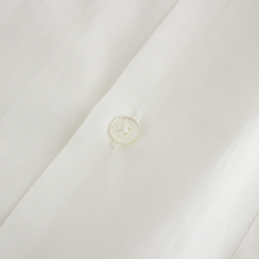 ORGANIC PERU PIMA COTTON LOAN OPEN COLLAR SHIRT #WHITE [A24A-18SH03C]