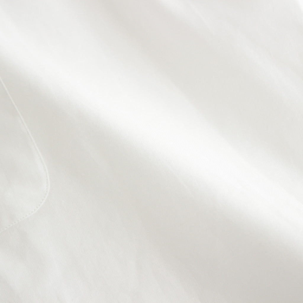 ORGANIC PERU PIMA COTTON LOAN OPEN COLLAR SHIRT #WHITE [A24A-18SH03C]