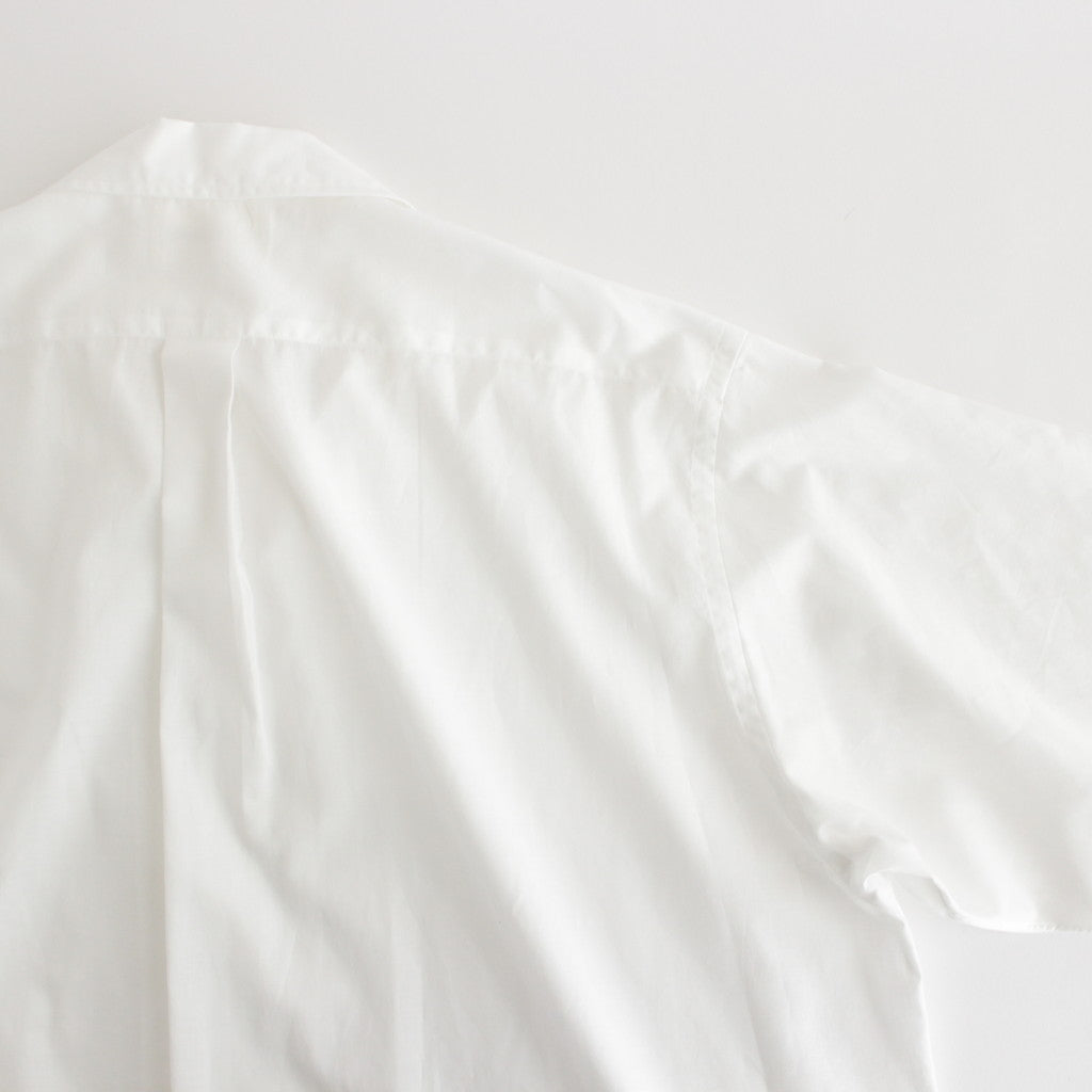 ORGANIC PERU PIMA COTTON LOAN OPEN COLLAR SHIRT #WHITE [A24A-18SH03C]