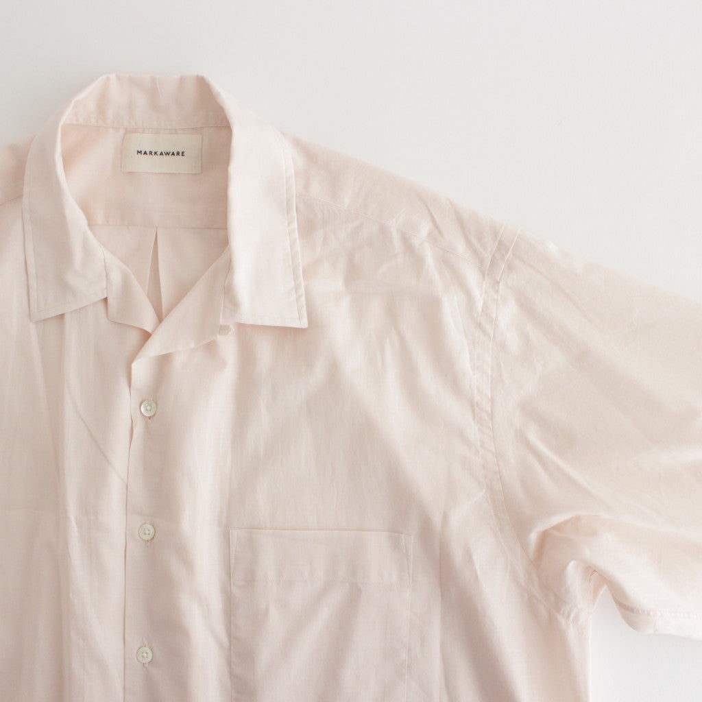 ORGANIC PERU PIMA COTTON LOAN OPEN COLLAR SHIRT #PINK [A24A-18SH03C]