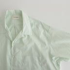 ORGANIC PERU PIMA COTTON LOAN OPEN COLLAR SHIRT #GREEN [A24A-18SH03C]