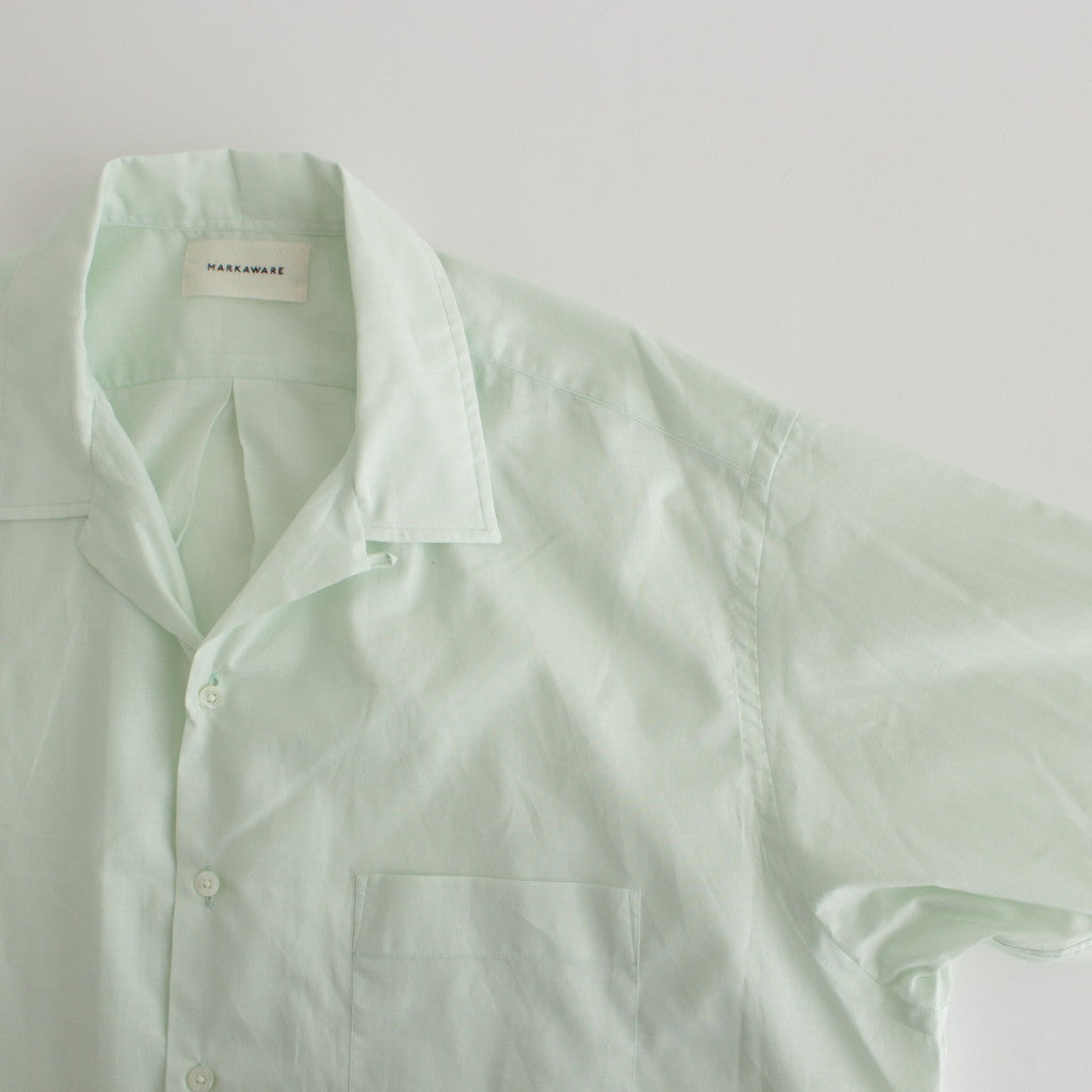 ORGANIC PERU PIMA COTTON LOAN OPEN COLLAR SHIRT #GREEN [A24A-18SH03C]