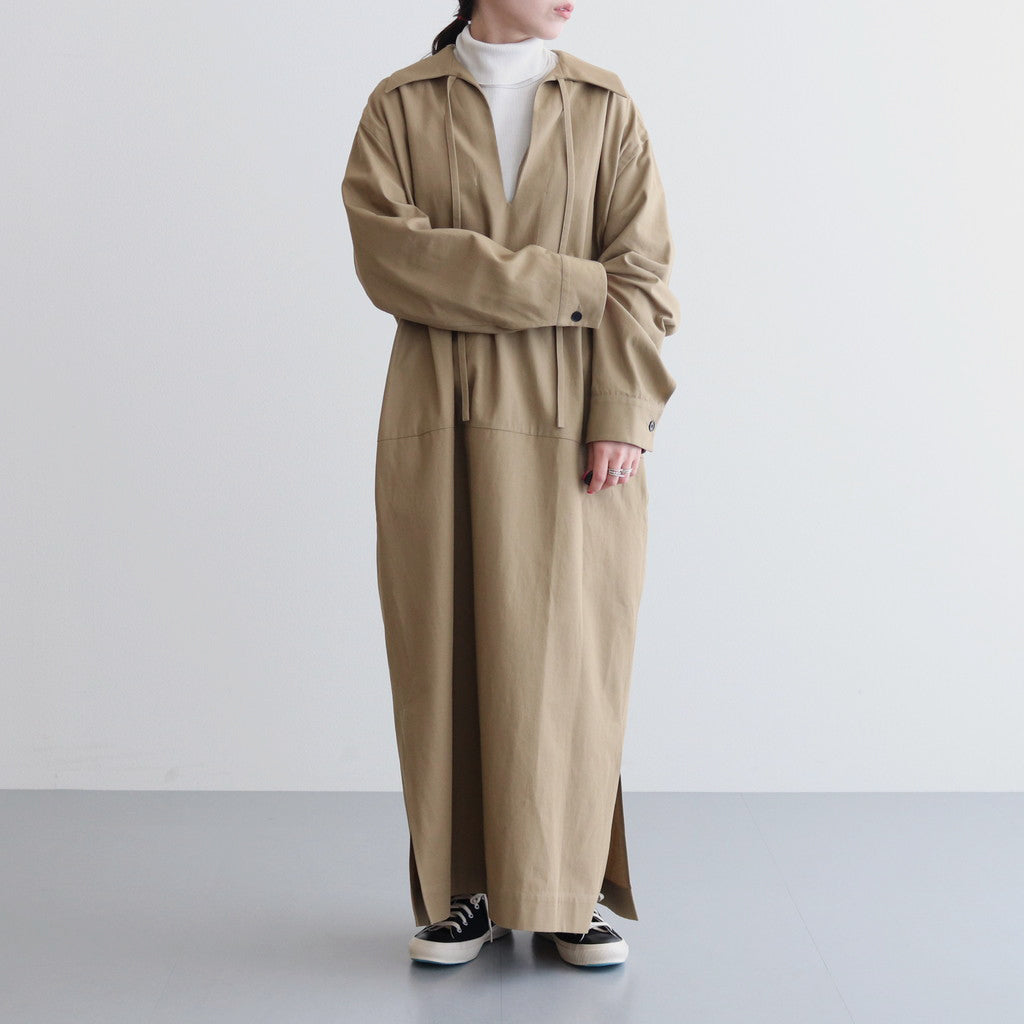 COTTON LINEN HIGH TWIST GABARDINE TUNIC OP #KHAKI [16832 55022]