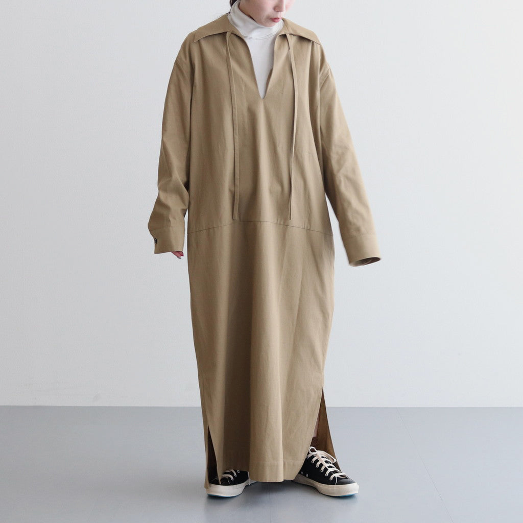 COTTON LINEN HIGH TWIST GABARDINE TUNIC OP #KHAKI [16832 55022]