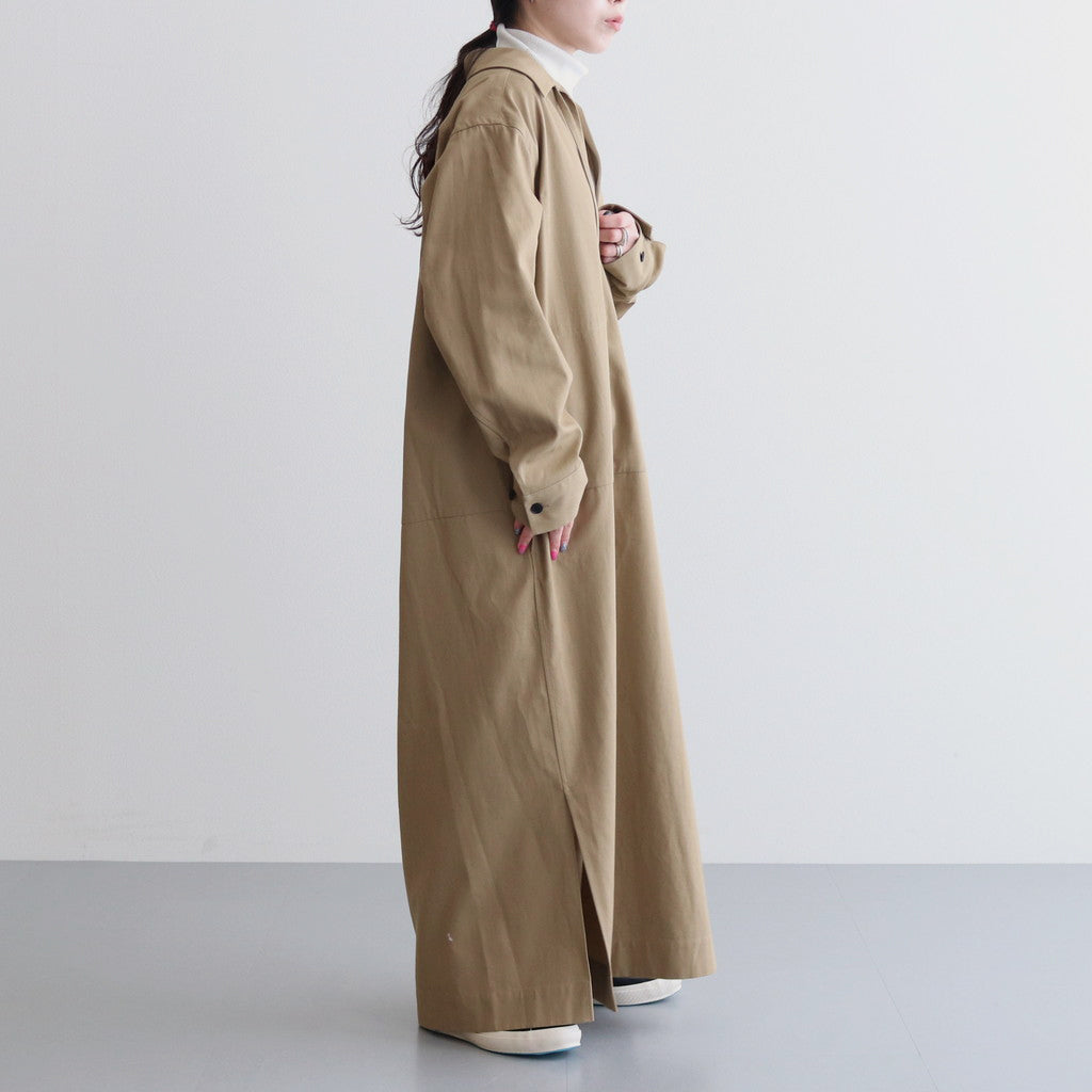 COTTON LINEN HIGH TWIST GABARDINE TUNIC OP #KHAKI [16832 55022]