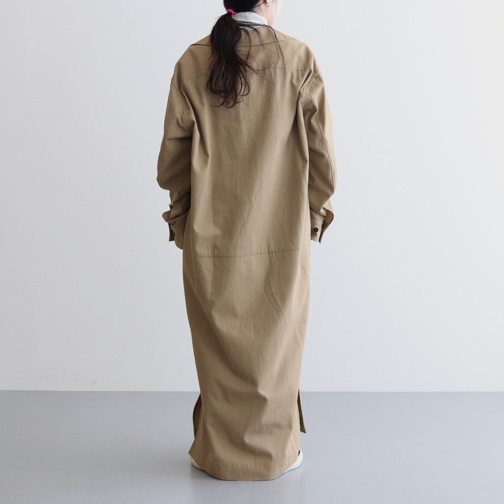 COTTON LINEN HIGH TWIST GABARDINE TUNIC OP #KHAKI [16832 55022] _