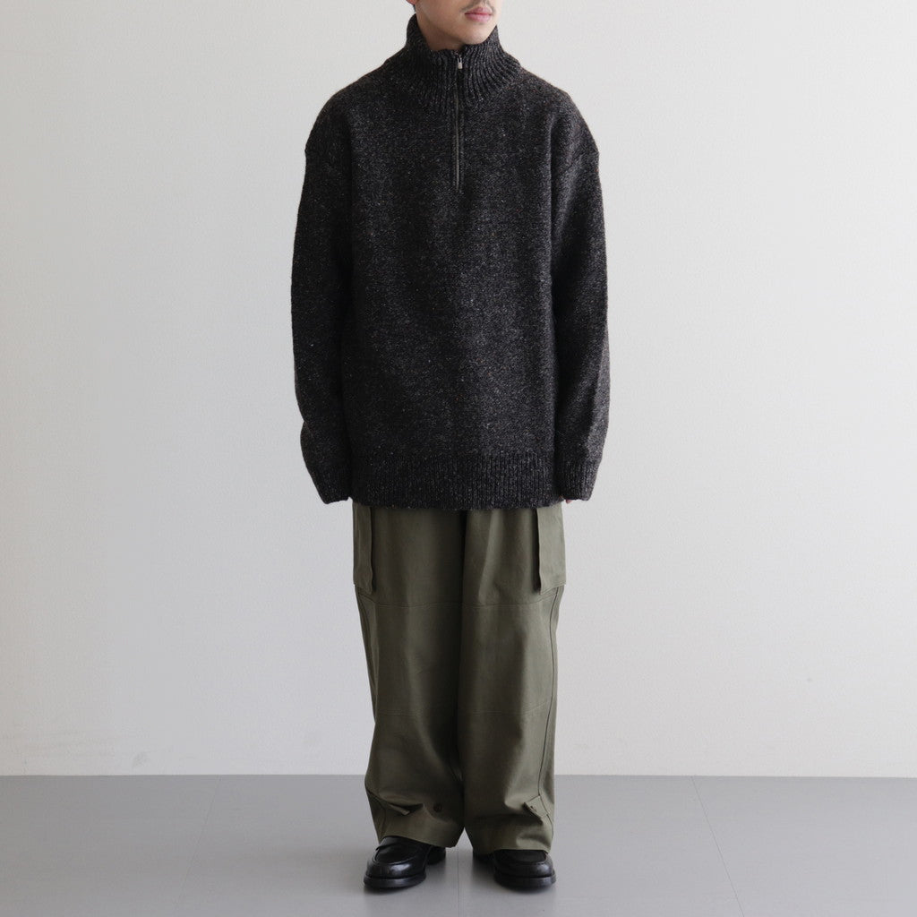 British Wool Half Zip Knit Made by macalastair #Dark Graphite x Gritstone [6033-1301]