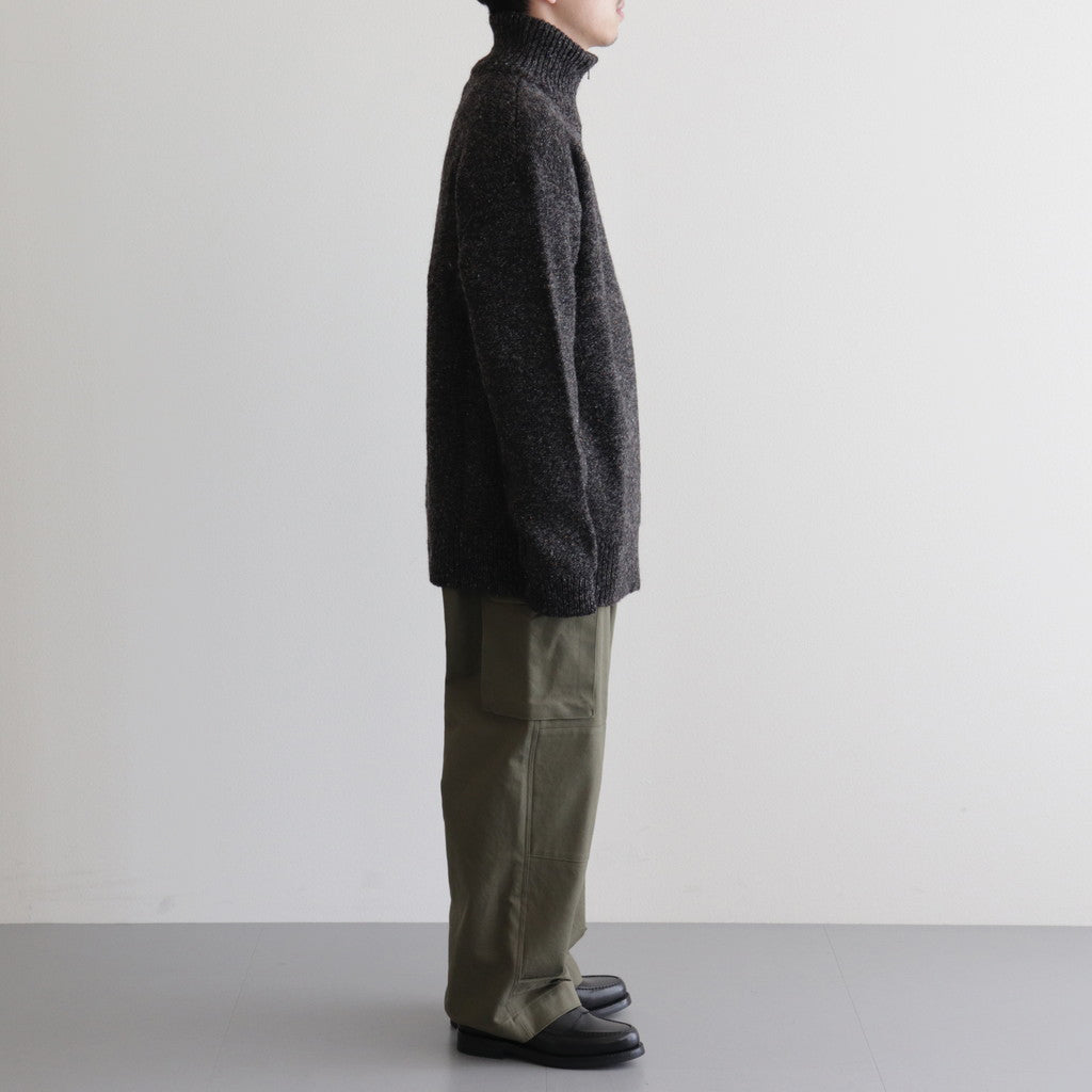 British Wool Half Zip Knit Made by macalastair #Dark Graphite x Gritstone [6033-1301]