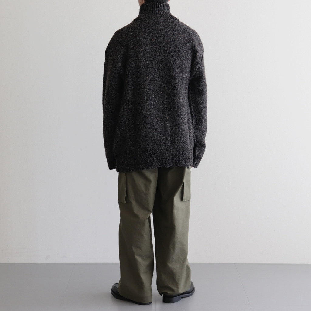 British Wool Half Zip Knit Made by macalastair #Dark Graphite x Gritstone [6033-1301]